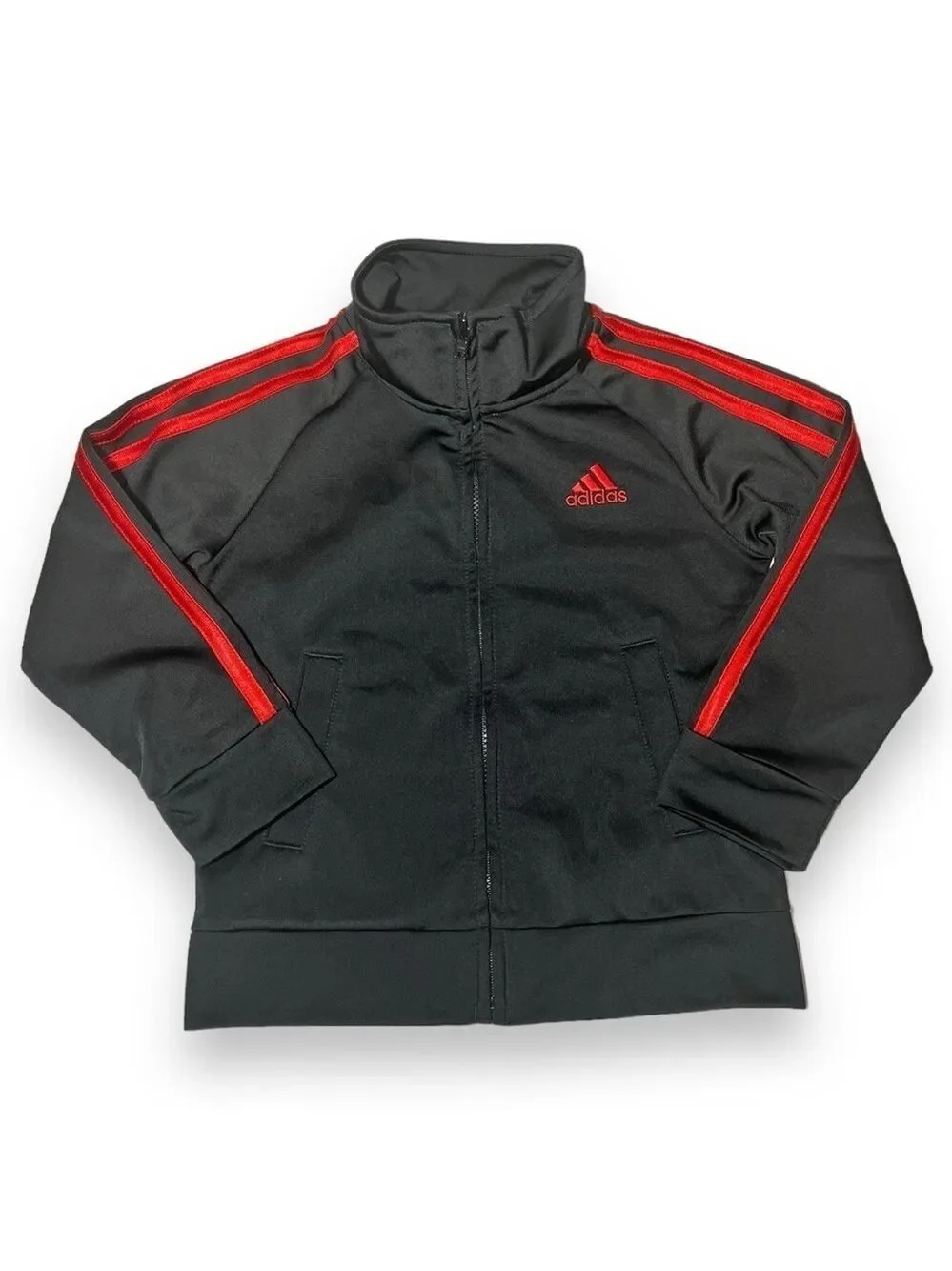 Adidas ToddlerTricot Track Jacket Black/Red Size 2T